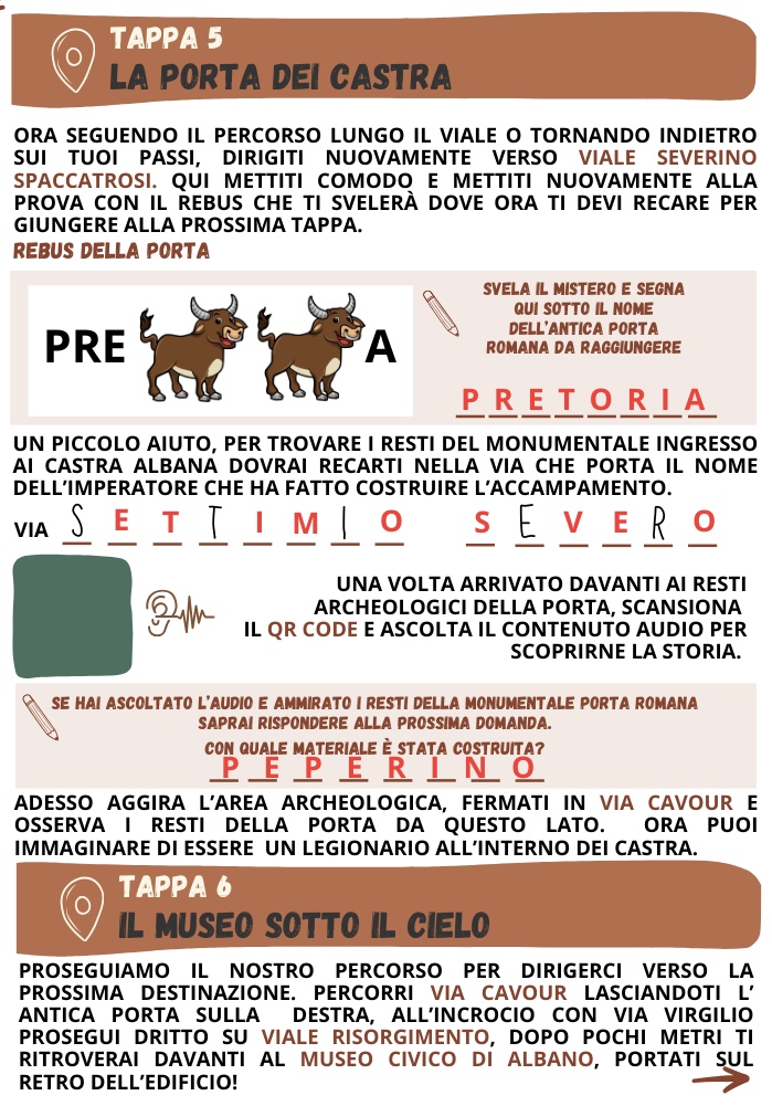 Alla scoperta di Albano Laziale - Soluzioni ai giochi - Tappa 5