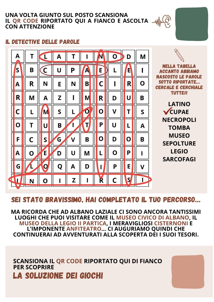 Alla scoperta di Albano Laziale - Soluzioni ai giochi - Tappa 6